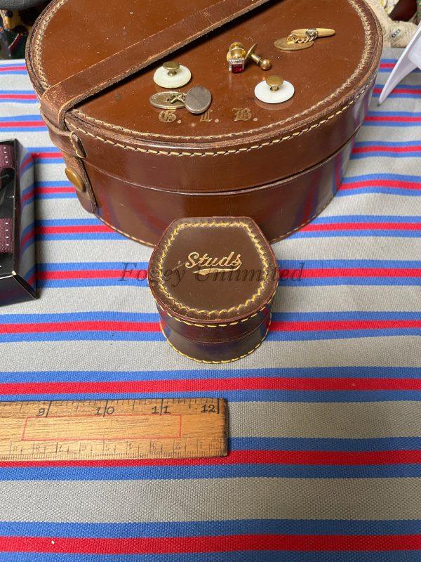 A Vintage Leather Collar Stud Box. Storage For Your Collar Studs. Various Styles Available - Image 10