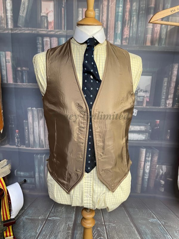 Vintage Dunn & Co Fawn Coloured Wool Doeskin Waistcoat/vest 38"/197cm Chest (ref:dunnhk) - Image 7