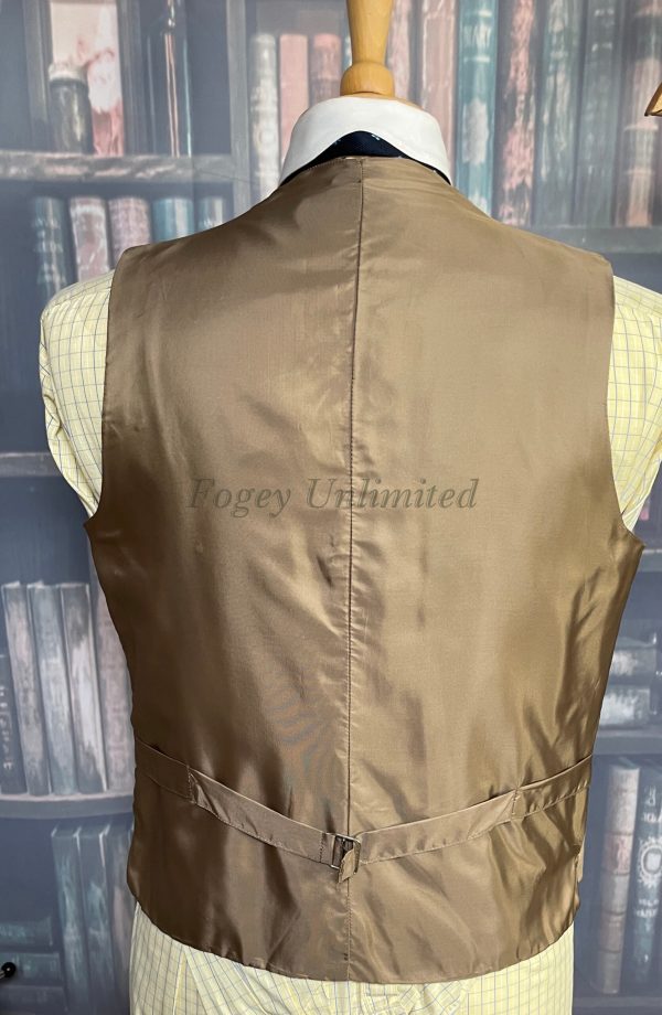 Vintage Dunn & Co Fawn Coloured Wool Doeskin Waistcoat/vest 38"/197cm Chest (ref:dunnhk) - Image 4
