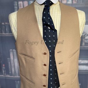 Vintage Dunn & Co Fawn Coloured Wool Doeskin Waistcoat/vest 38"/197cm Chest (ref:dunnhk)