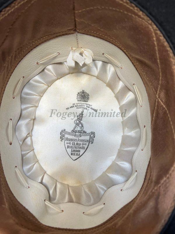 Vintage Herbert Johnson Equesterian Bowler Hat Size 6 5/8" (54cm) (ref:hj54) - Image 5