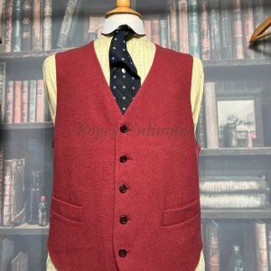 Vintage Dusky Wine Coloured Wool Doeskin Waistcoat/vest 40"/102cm Chest (ref: Msdsk)