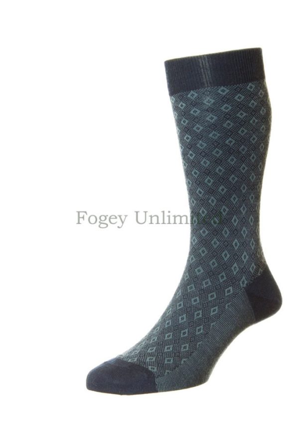 Pantherella Belford - Diamond Birdseye - Merino Wool Men's socks