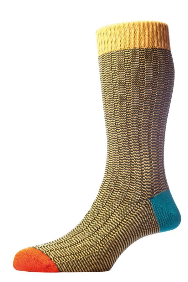 The KINGSTON Striking pattern Contrast Heel & Toe Sock