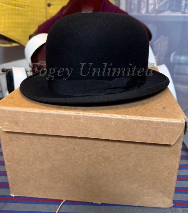 Vintage Woodrow Bowler Hat Size 6 7/8" with Box (WD678)