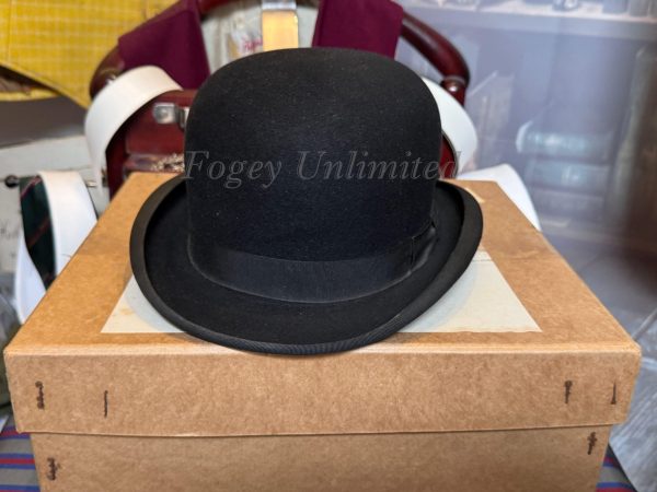 Vintage Herbert Johnson Bowler Hat Size 6 7/8" Dated 1966 with Box (HJ66) - Image 3