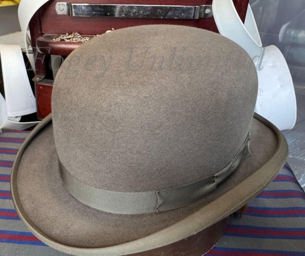 Vintage Dunn & Co GREY  Bowler Hat Size 7 3/8" Immaculate (DUNN738)