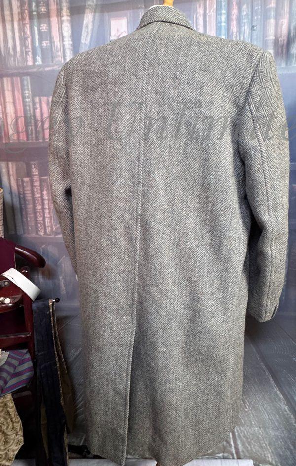 Vintage Heavyweight Grey Herringbone Harris Tweed Overcoat. Amazing Vintage Item 42"/107cm Chest (PKHTC) - Image 5