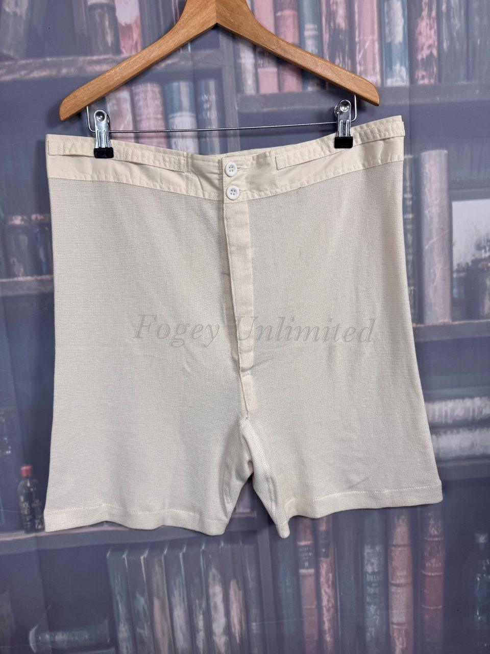 Vintage Style NOS Yoke Front Cellular Trunks Drawers Underwear with Brace tapes