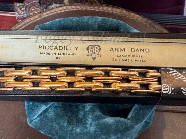 Vintage Piccadilly Gold Plated Sprung Link Traditional Armbands/Sleeve Garters. new in Box - Image 3