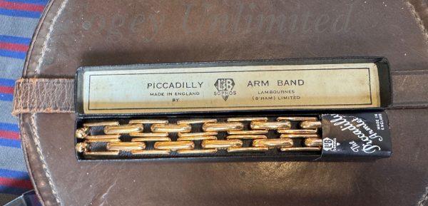 Vintage Piccadilly Gold Plated Sprung Link Traditional Armbands/Sleeve Garters. new in Box - Image 7