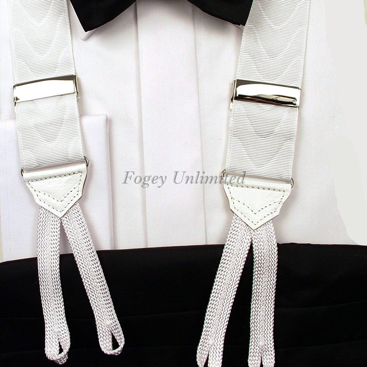 Albert Thurston Black or White Moire Barathea Formal Braces/Suspenders. As worn by James Bond !! - Image 6