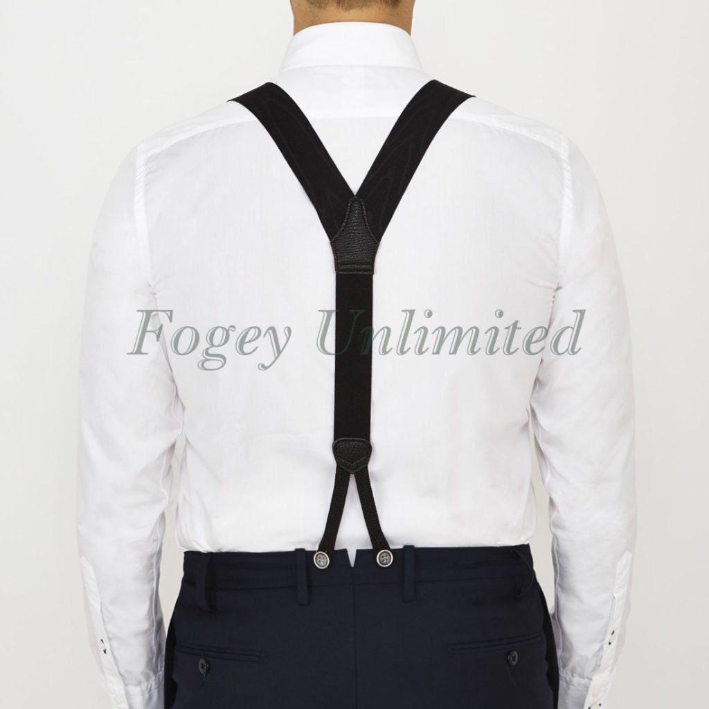 Albert Thurston Black or White Moire Barathea Formal Braces/Suspenders. As worn by James Bond !! - Image 4