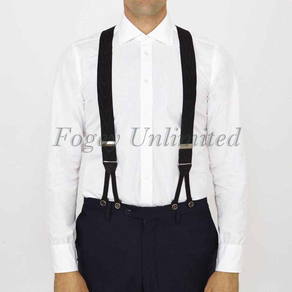 Albert Thurston Black or White Moire Barathea Formal Braces/Suspenders. As worn by James Bond !! - Image 3